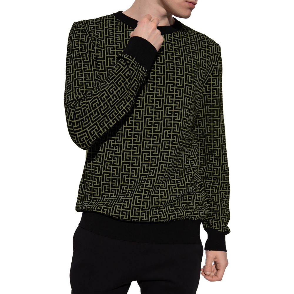 Balmain Green Wool Sweater Balmain