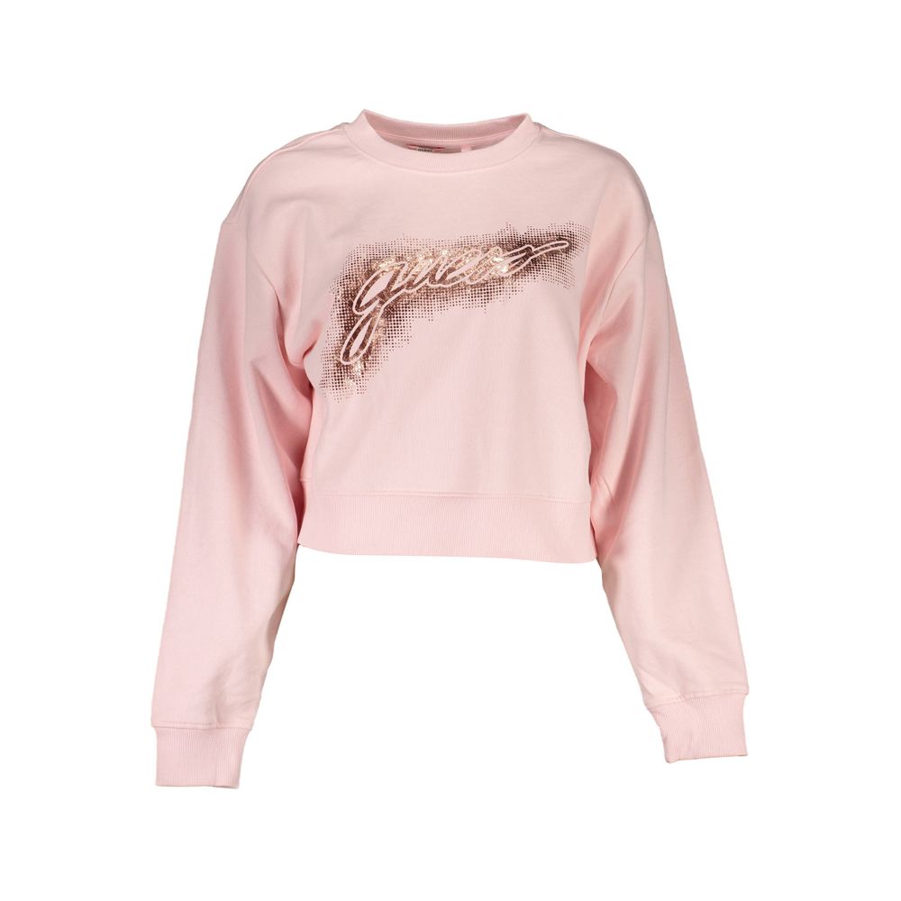 Guess Jeans Pink Cotton Sweater Guess Jeans