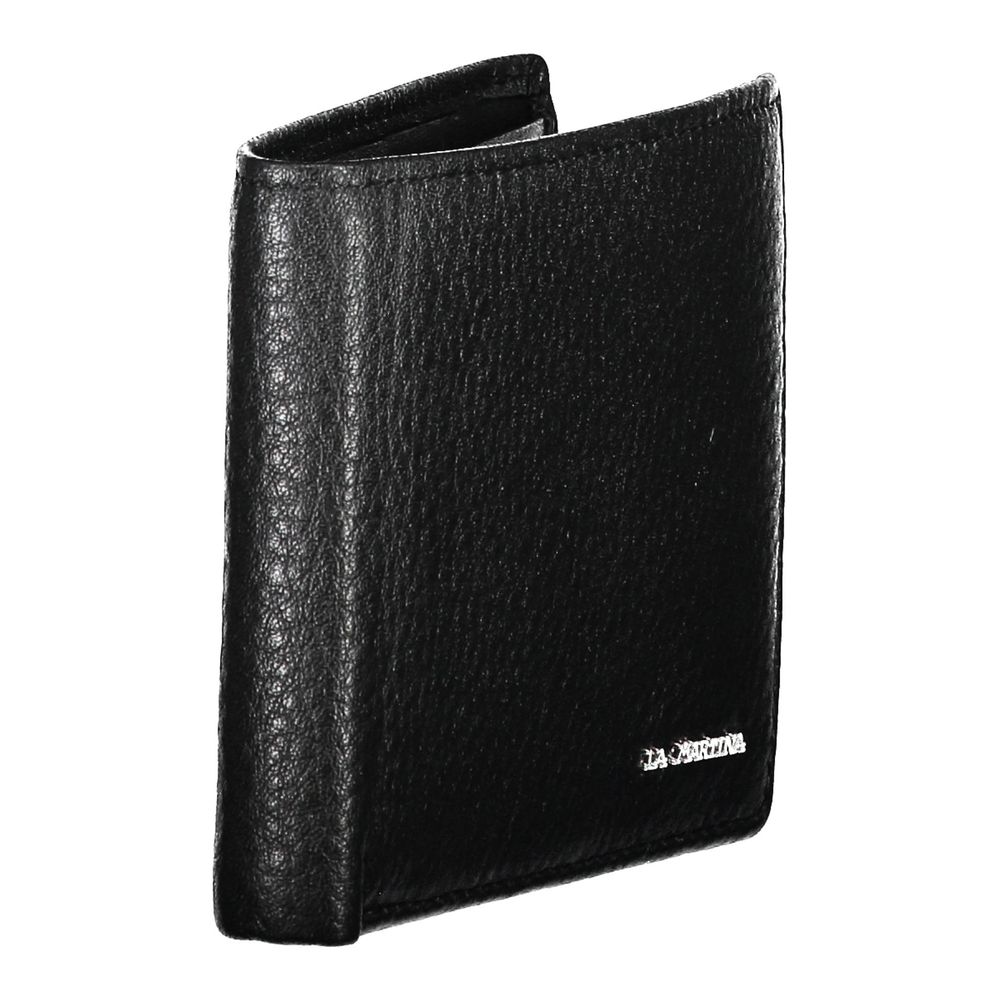 La Martina Black Leather Wallet La Martina