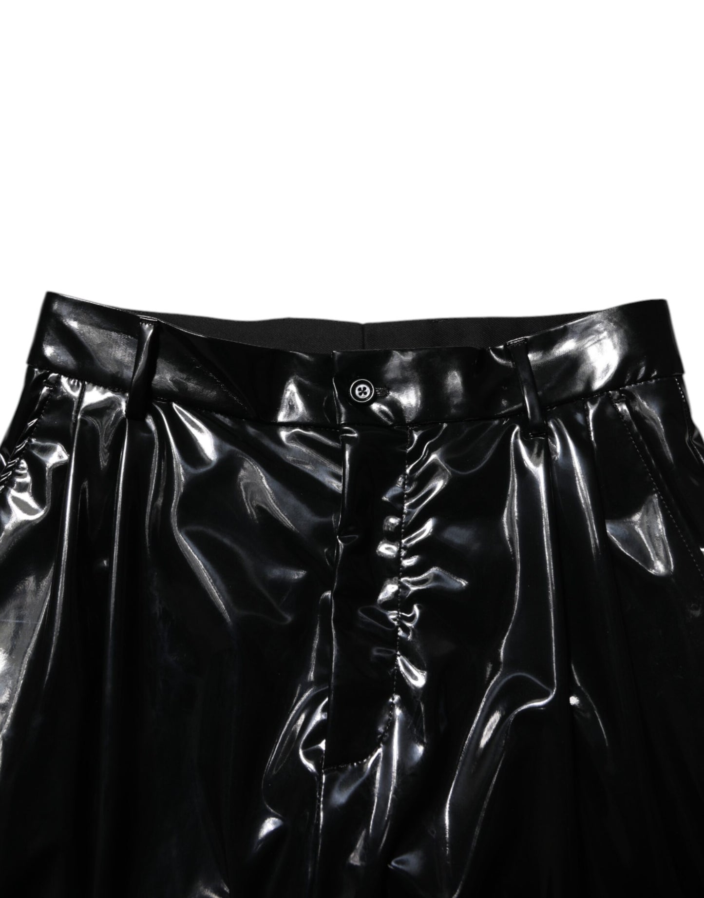 Dolce & Gabbana Black Polyester Mid Waist Men Trouser Pants Dolce & Gabbana