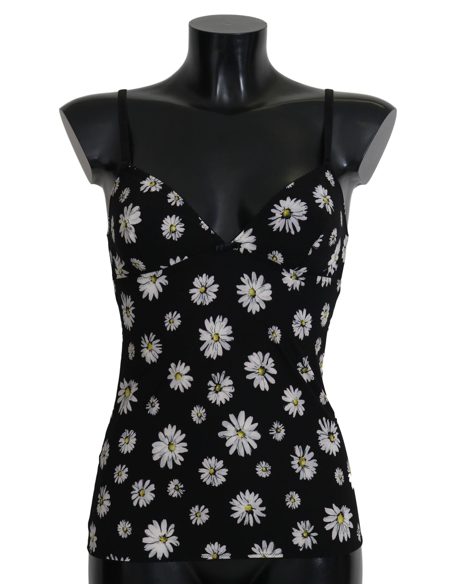Dolce & Gabbana Black Daisy Print Dress Lingerie Chemisole Dolce & Gabbana