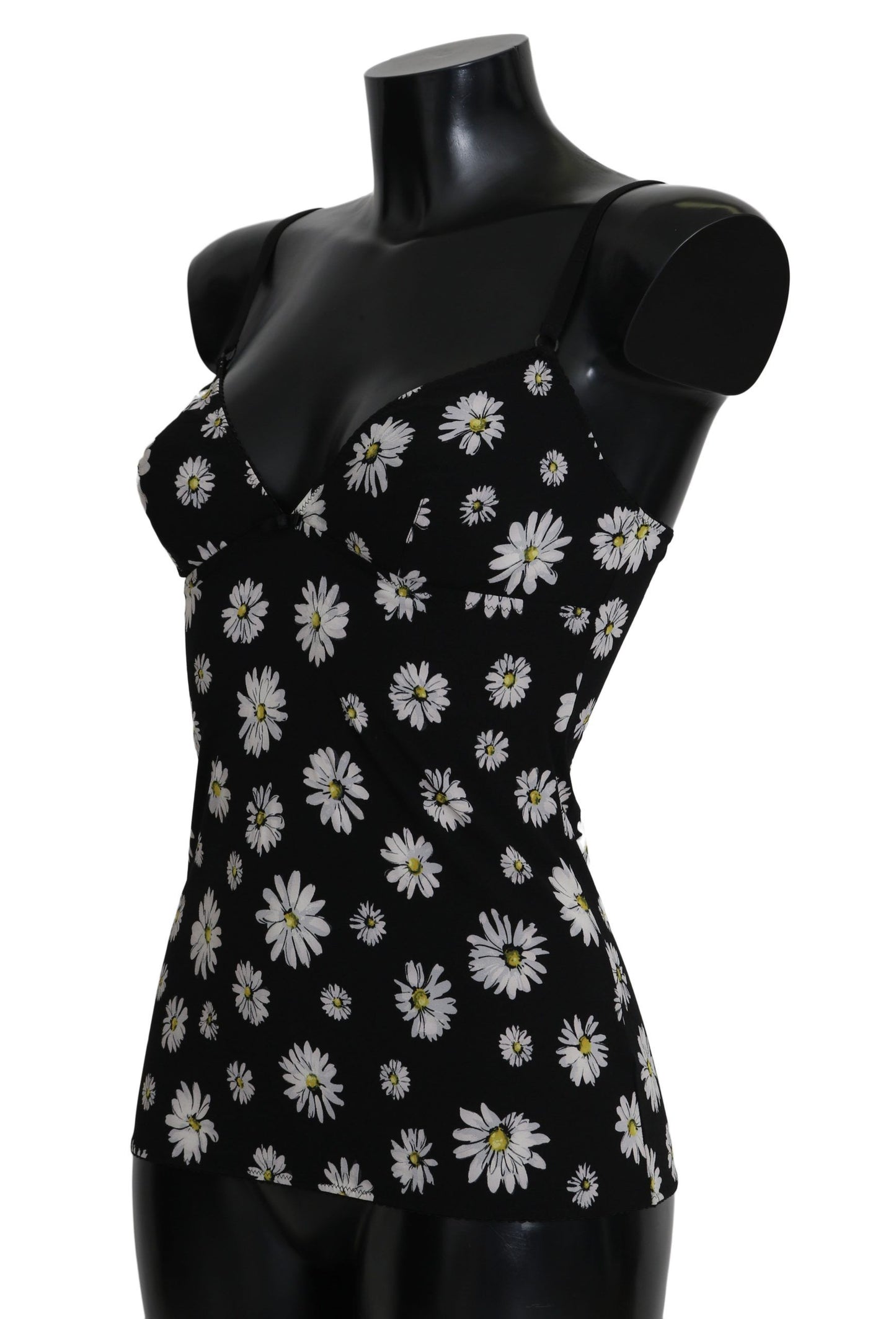 Dolce & Gabbana Black Daisy Print Dress Lingerie Chemisole Dolce & Gabbana