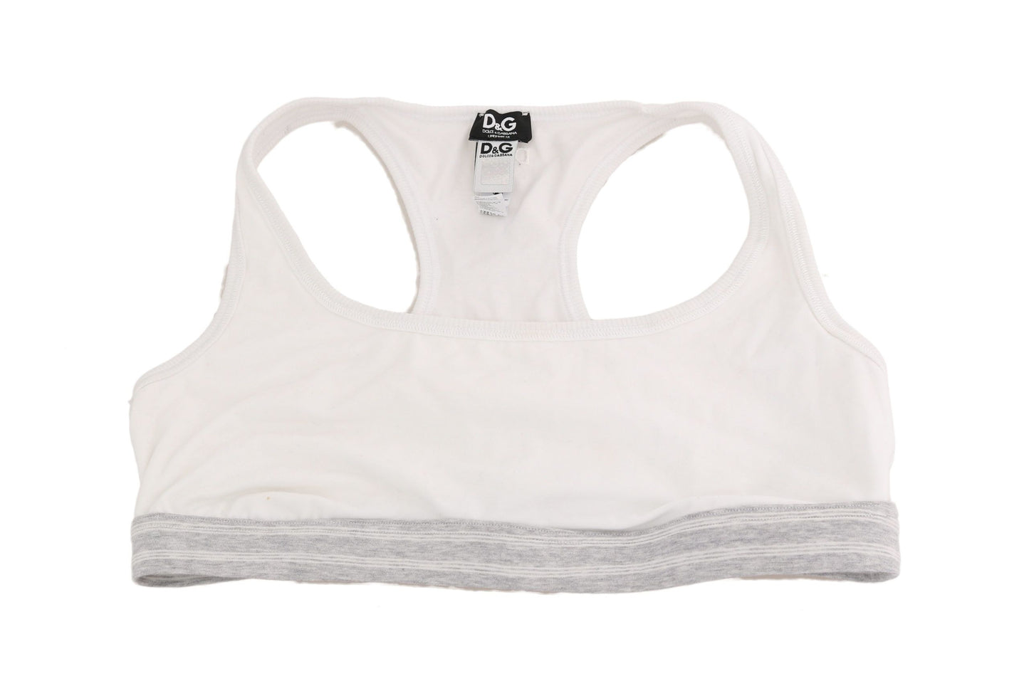 Dolce & Gabbana White Cotton Sport Stretch Bra Underwear Dolce & Gabbana