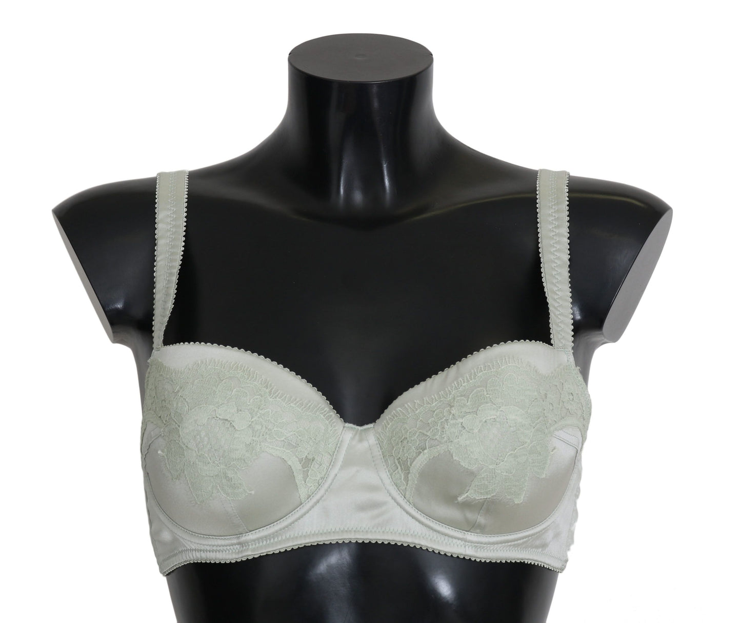 Dolce & Gabbana Green Balconcino Bra Floral Lace Underwear Dolce & Gabbana