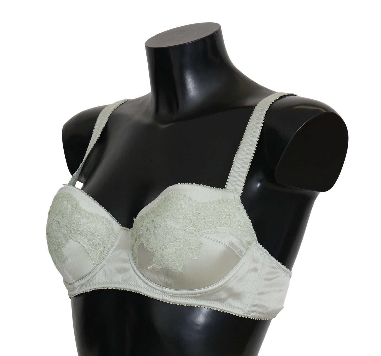 Dolce & Gabbana Green Balconcino Bra Floral Lace Underwear Dolce & Gabbana