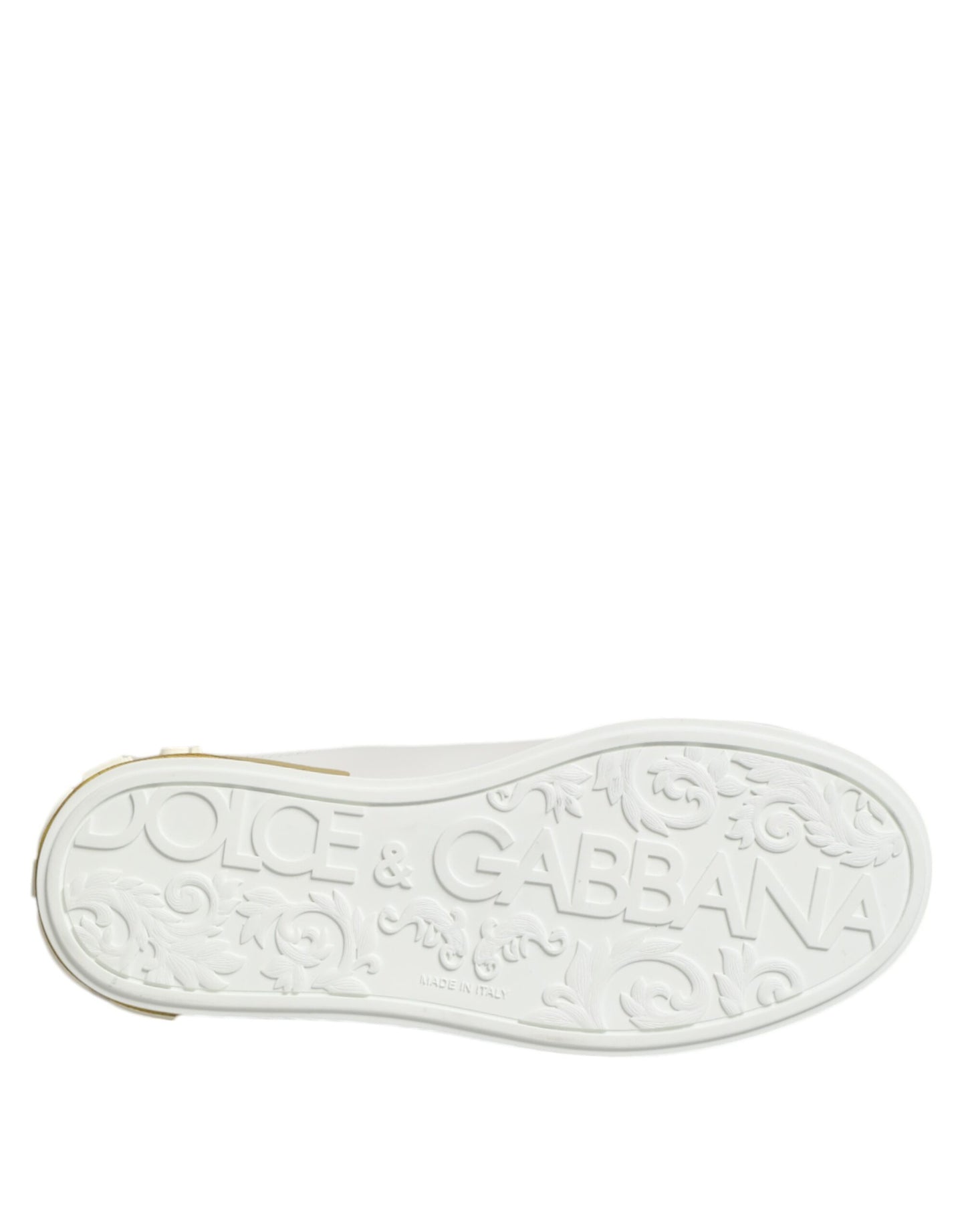 Dolce & Gabbana White Yellow Leather Low Top Sneakers Shoes Dolce & Gabbana