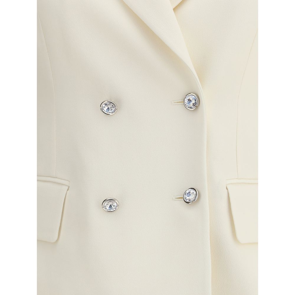 Alessandra Rich Cream Fleece Wool Blazer Alessandra Rich
