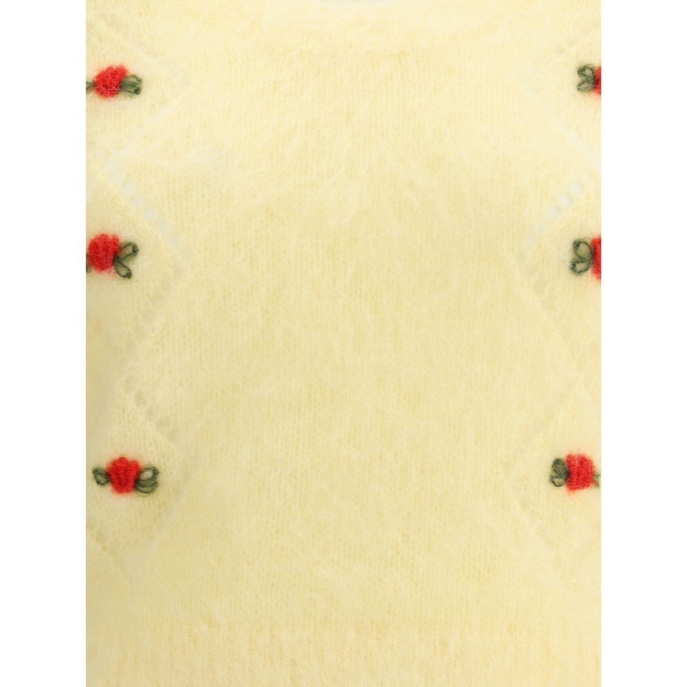 Alessandra Rich Yellow Mohair Sweatshirt Alessandra Rich