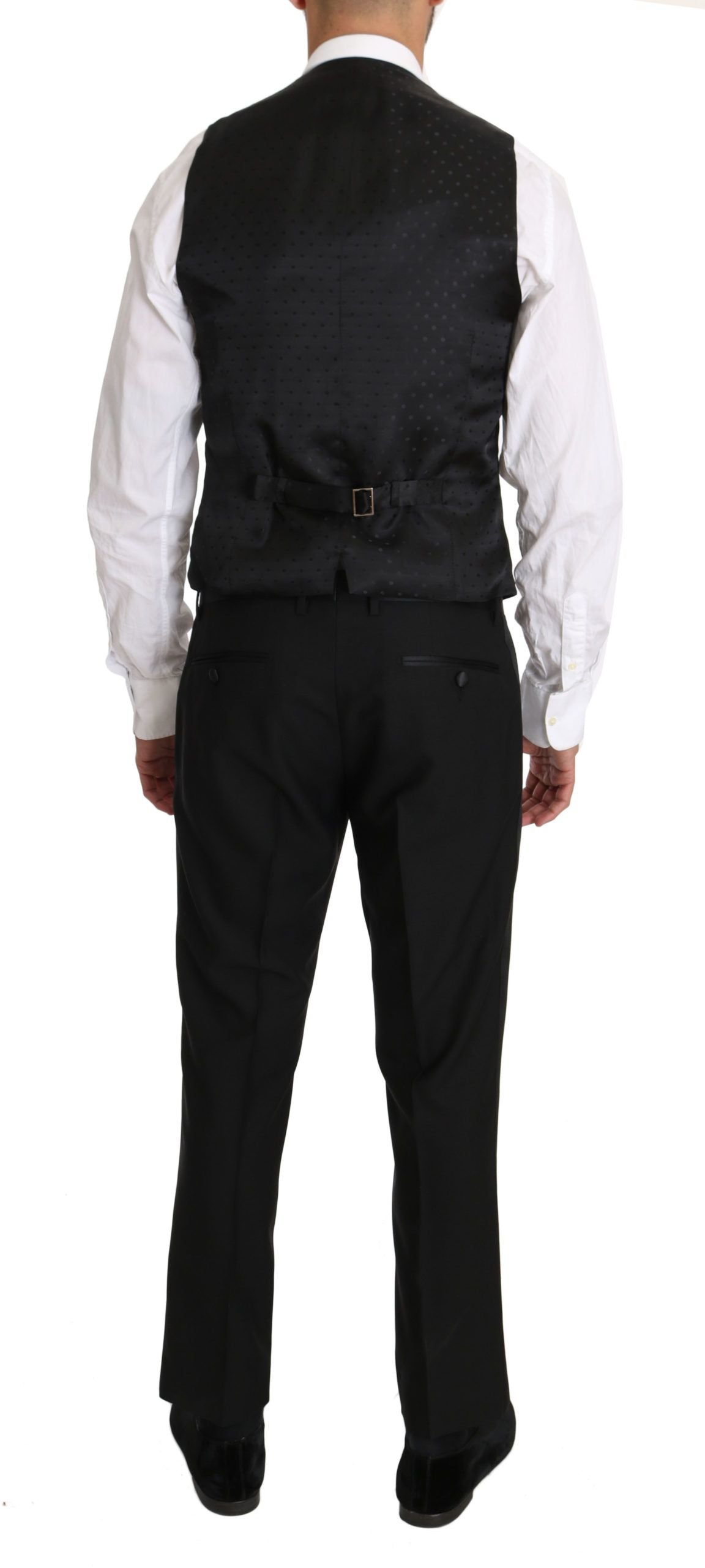 Dolce & Gabbana Black Wool Dress Waistcoat Gillet Vest Dolce & Gabbana
