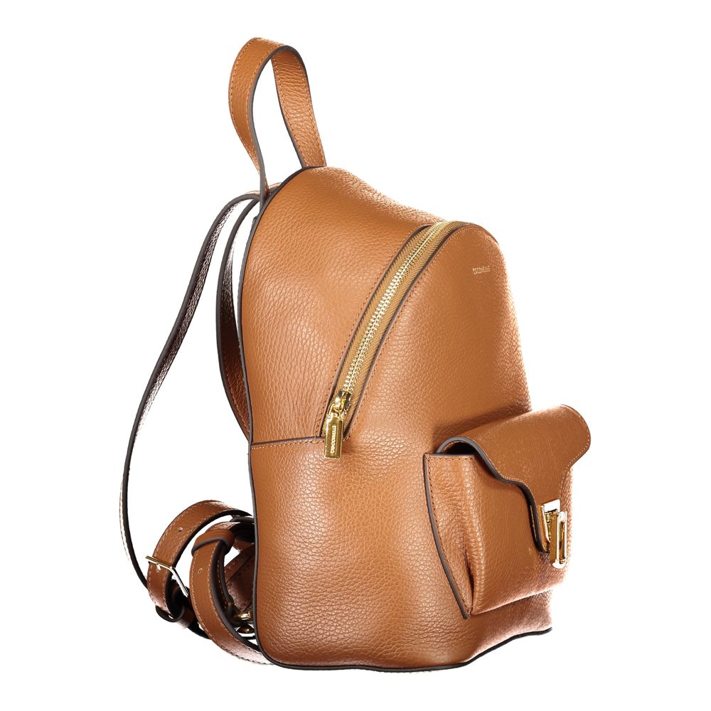Coccinelle Marrone Leather Women Backpack Coccinelle