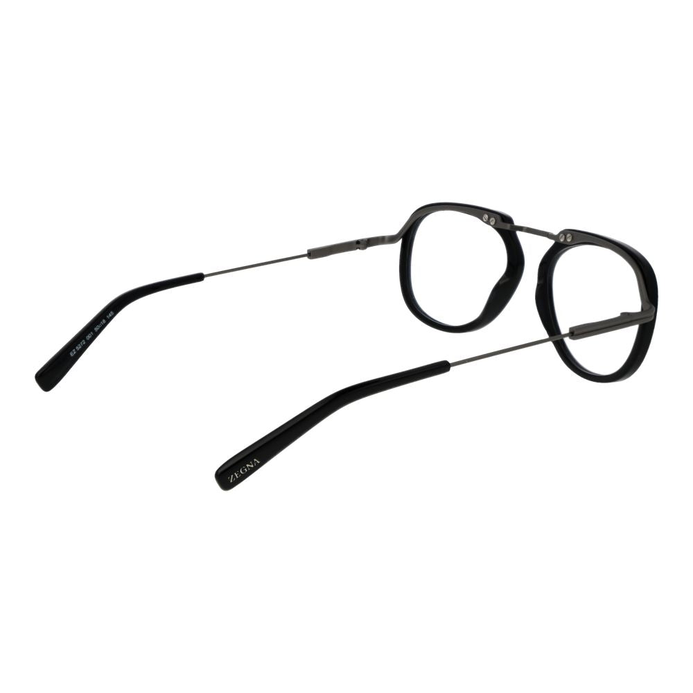 Ermenegildo Zegna Black Metal Glasses Frames