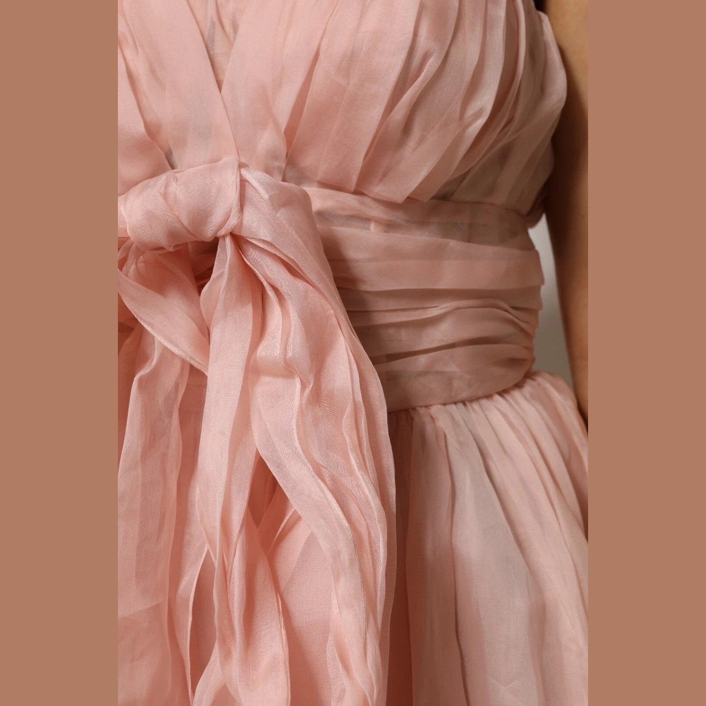Dolce & Gabbana Pink Silk Chiffon A-line Pleated Midi Dress