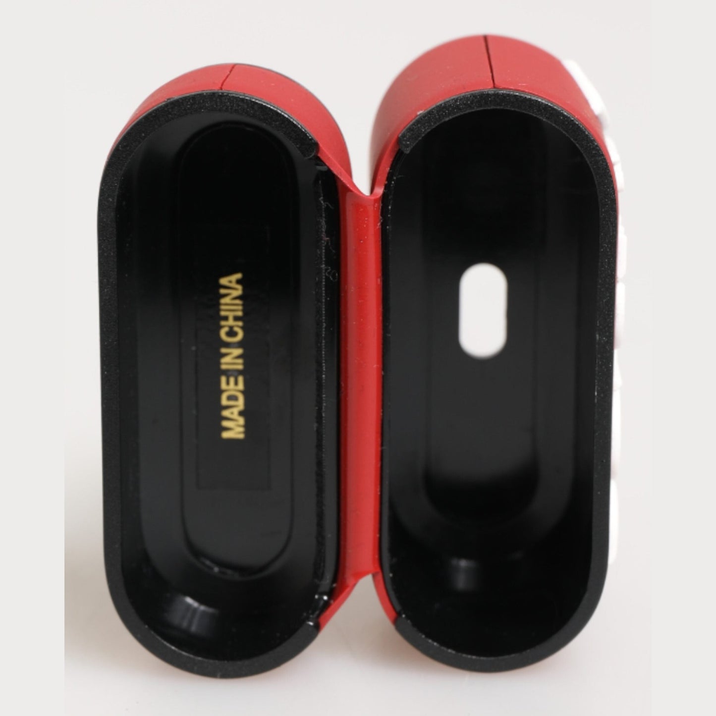 Dolce & Gabbana Red White Silicone Embossed Logo Accessory Airpods Case