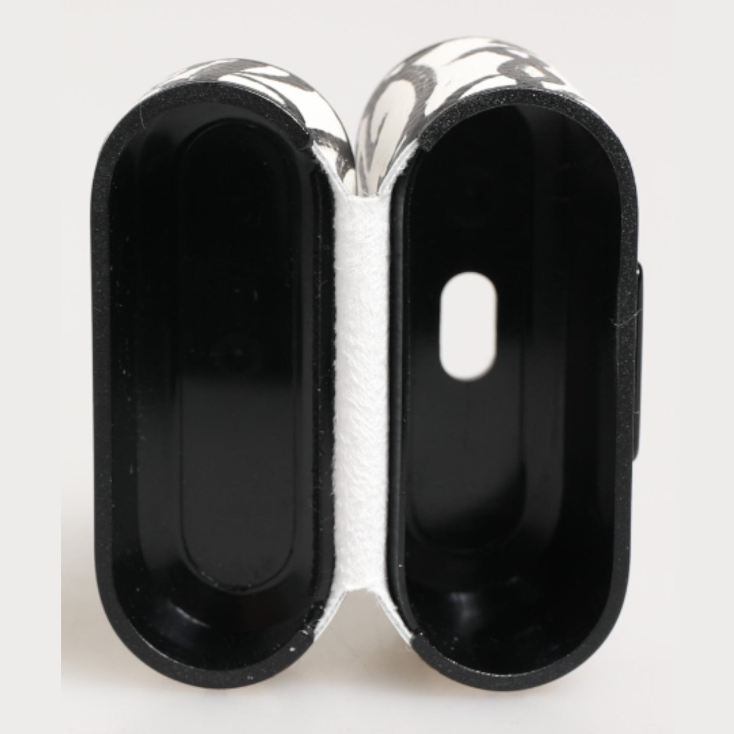 Dolce & Gabbana Black White Leather Monogram Print Logo Holder Airpods Case