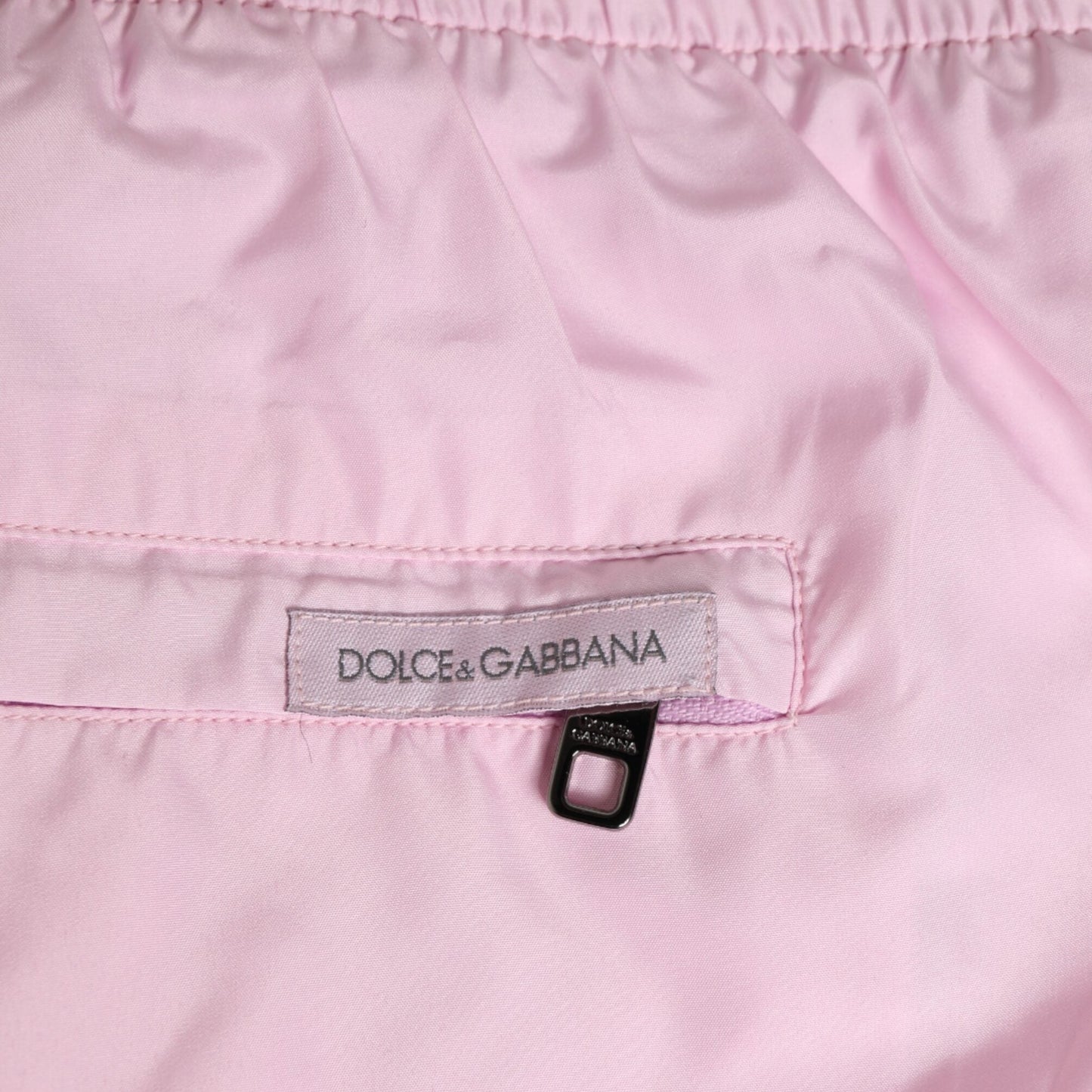 Dolce & Gabbana Pink Nylon Logo Side Stripe Beachwear Men Swimwear