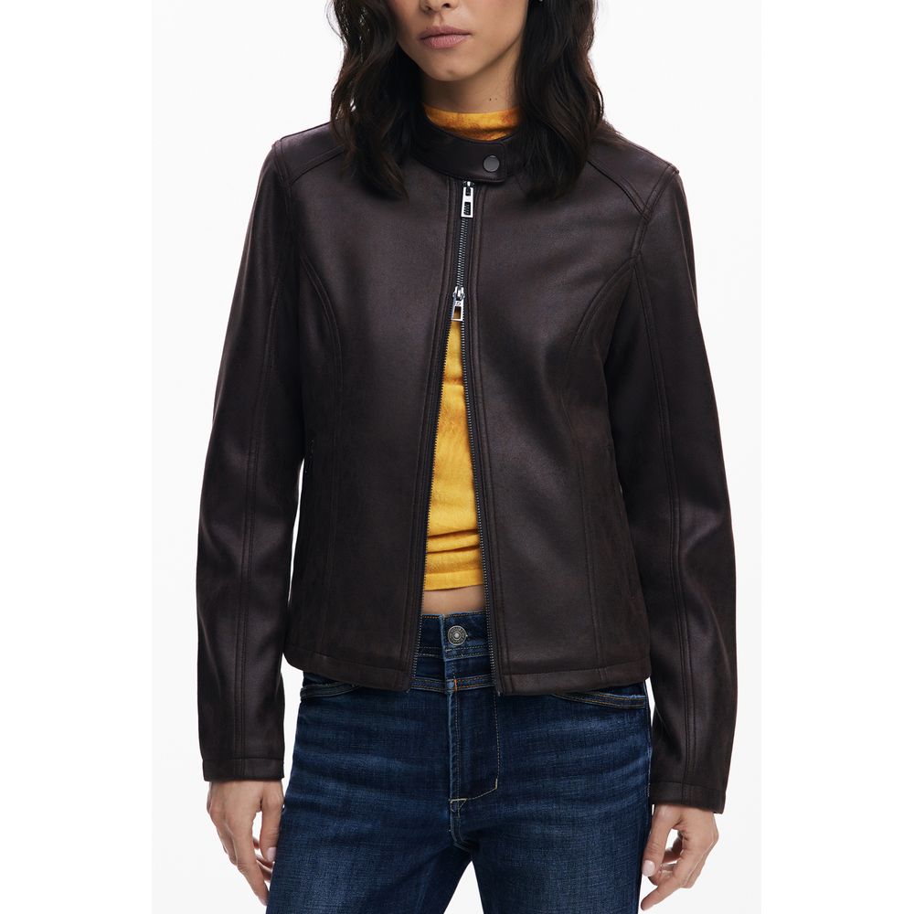 Desigual Brown Polyester Women's Jacket Desigual