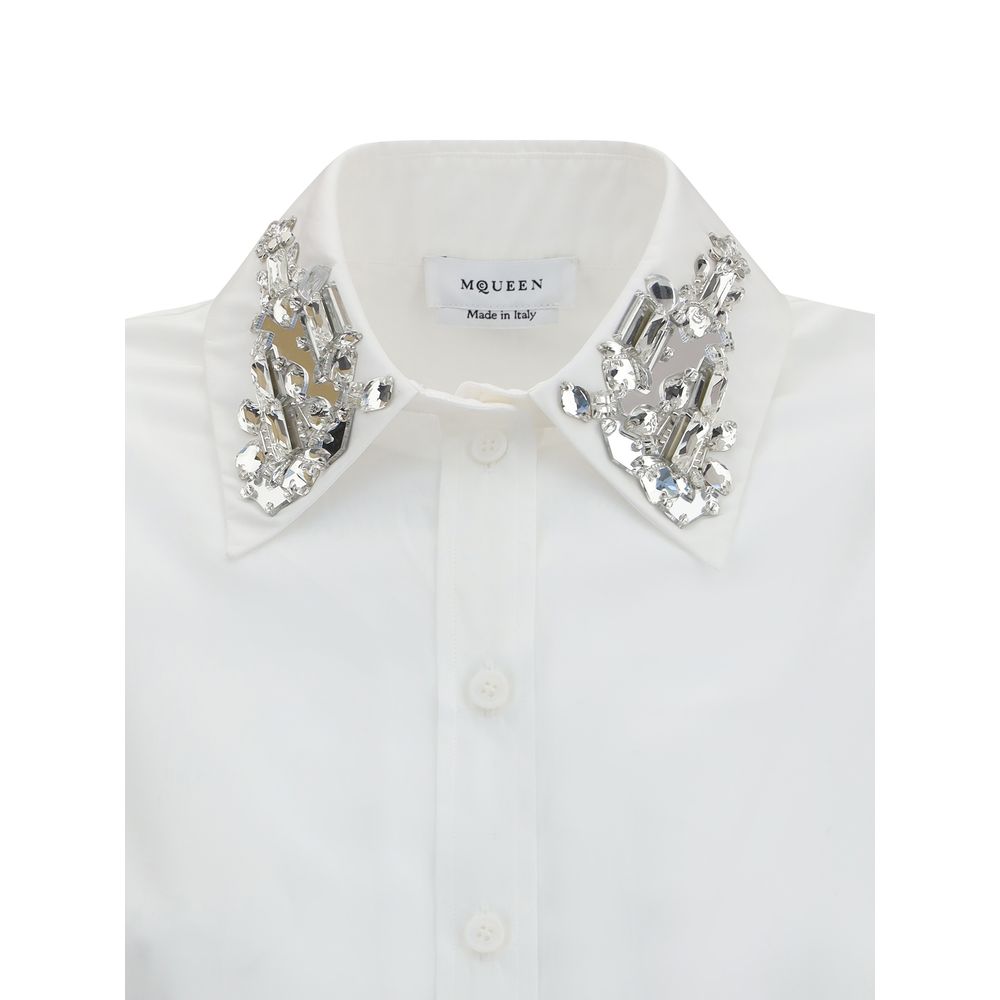 Alexander McQueen Long-sleeved Shirt with embellished collar Alexander McQueen