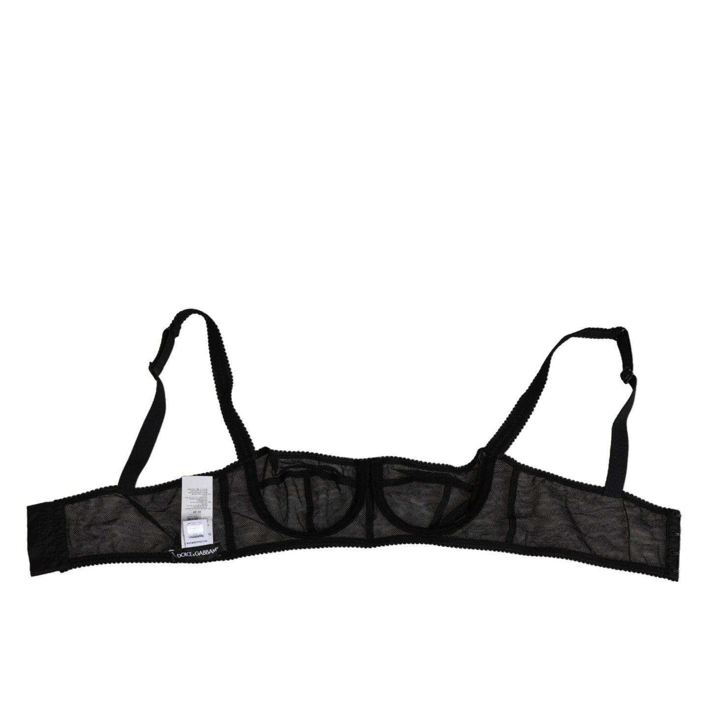Dolce & Gabbana Black Floral Underwired Balconette Bra Underwear