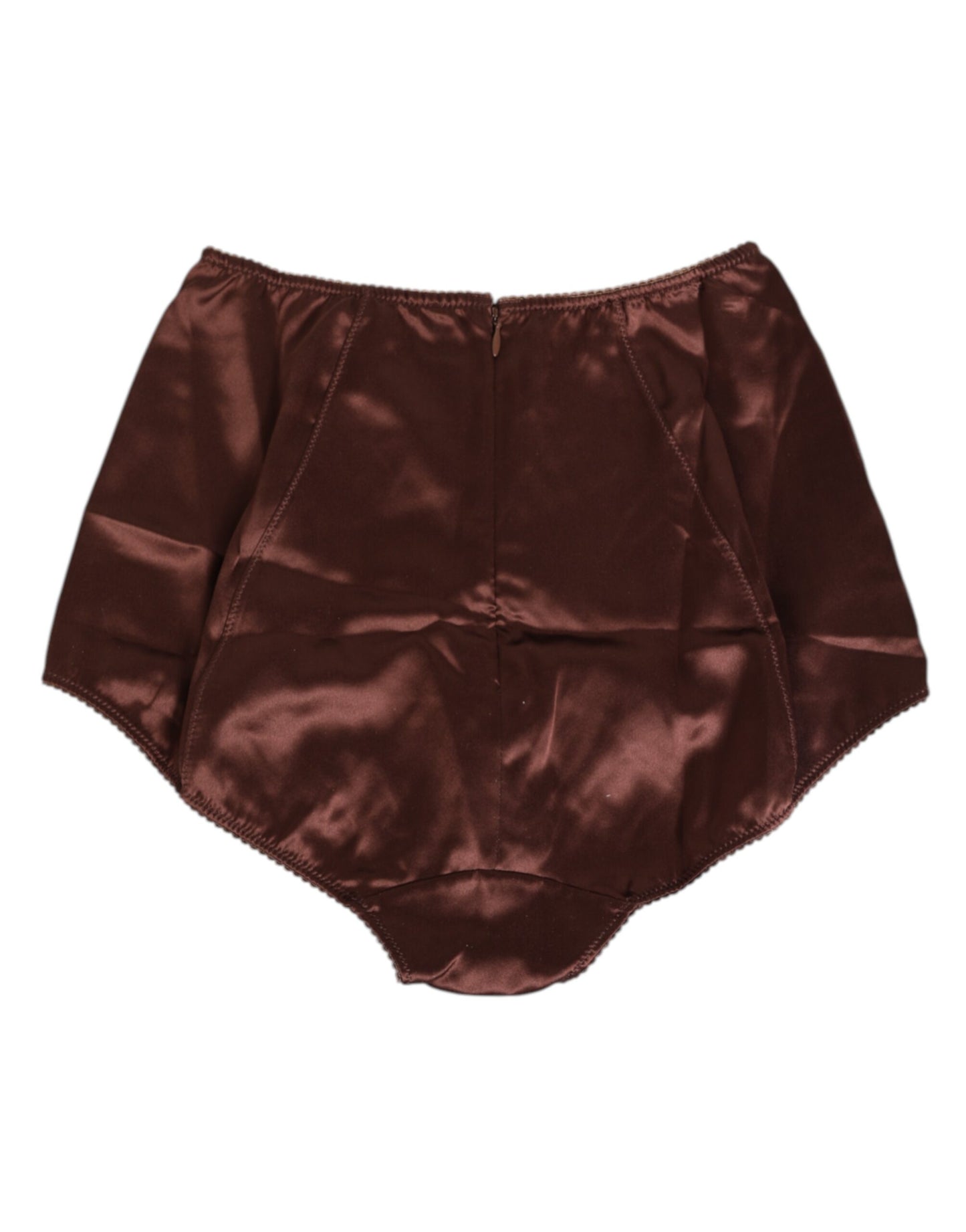 Dolce & Gabbana Brown Silk Stretch High Waist Girdle Underwear Dolce & Gabbana