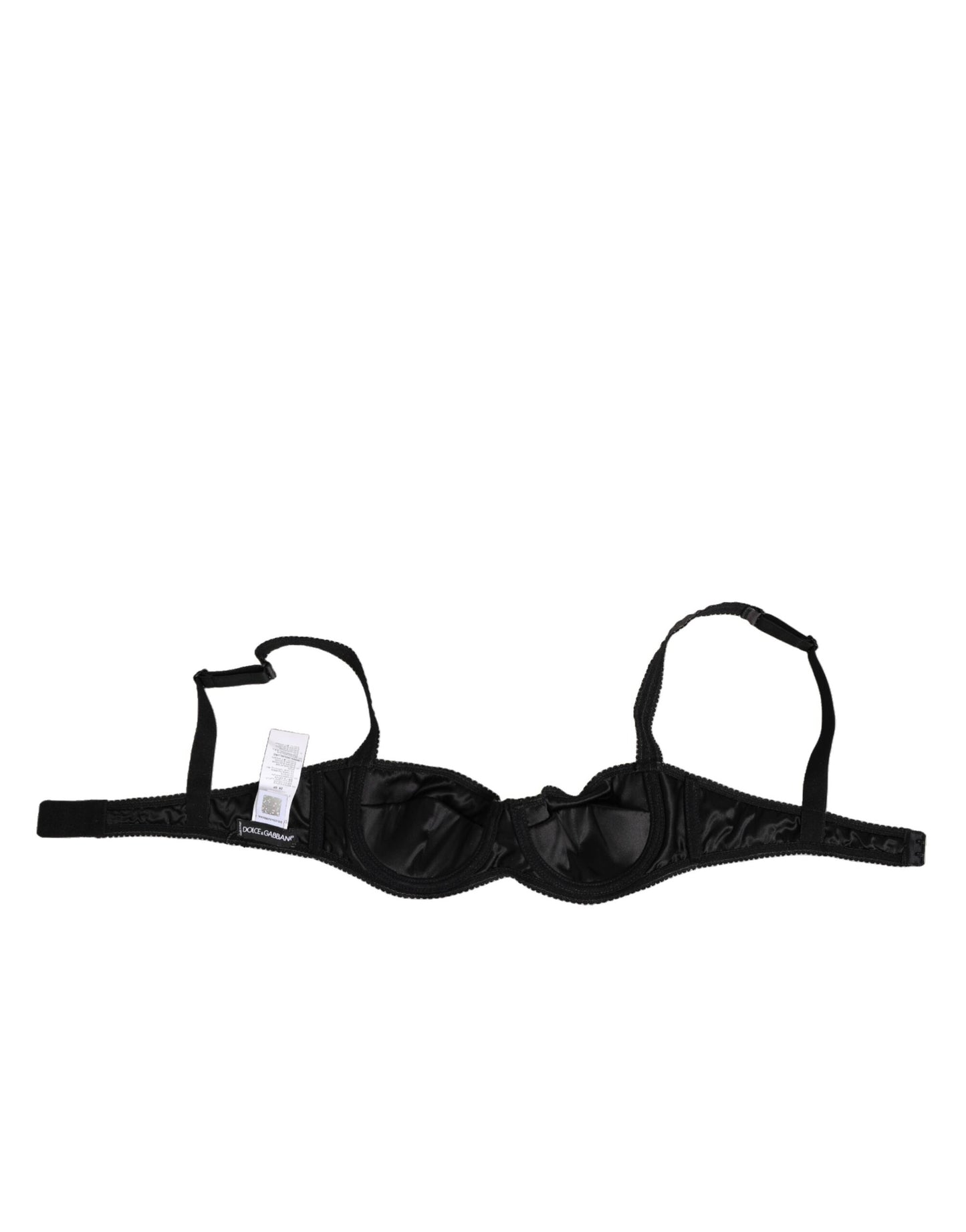 Dolce & Gabbana Black Acetate Stretch Balconette Bra Underwear Dolce & Gabbana