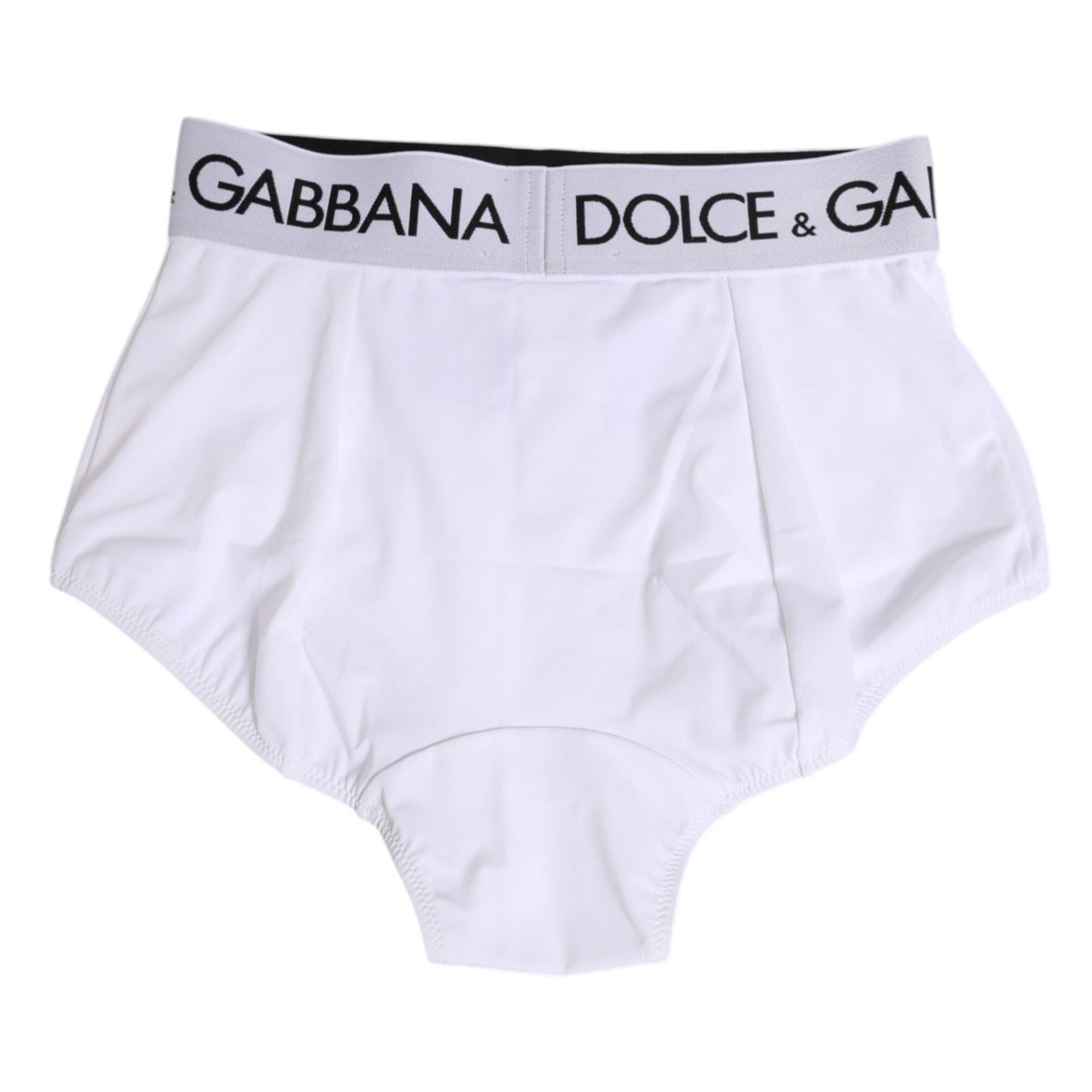 Dolce & Gabbana White Nylon Logo Waistband Coulotte Underwear