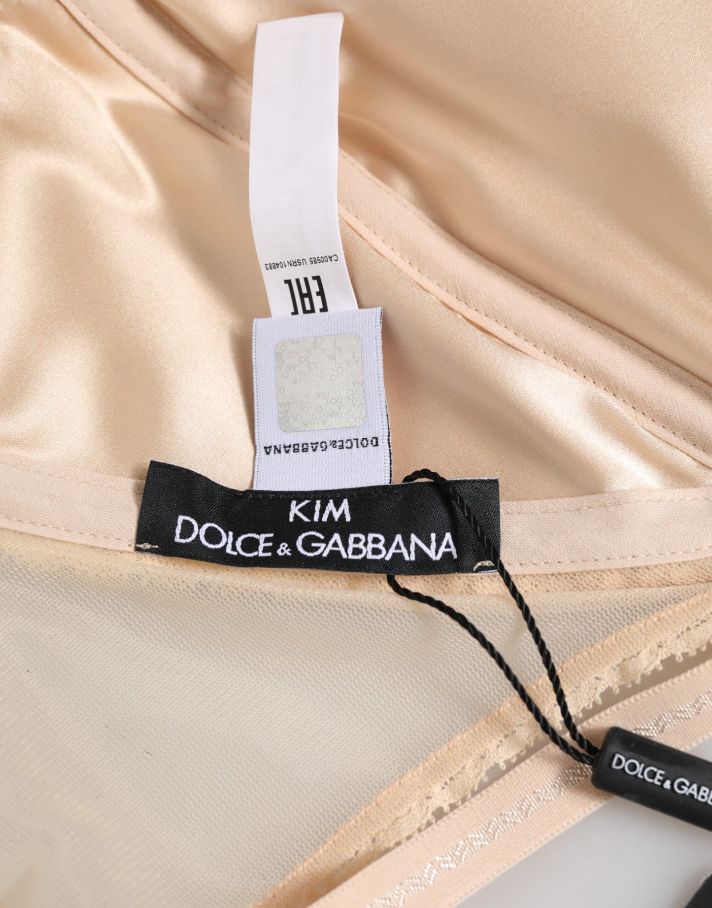 Dolce & Gabbana Beige Nylon Triangle Soft Cup Brassiere Underwear Dolce & Gabbana