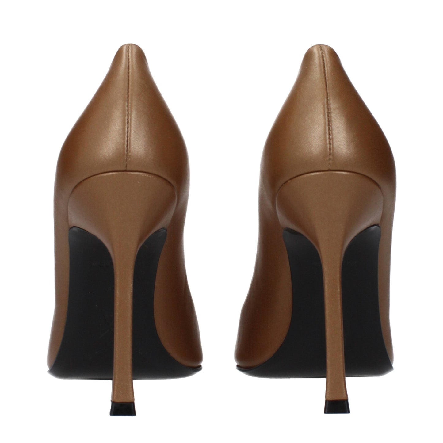 Amina Muaddi Brown Leather High Heel Pumps Amina Muaddi