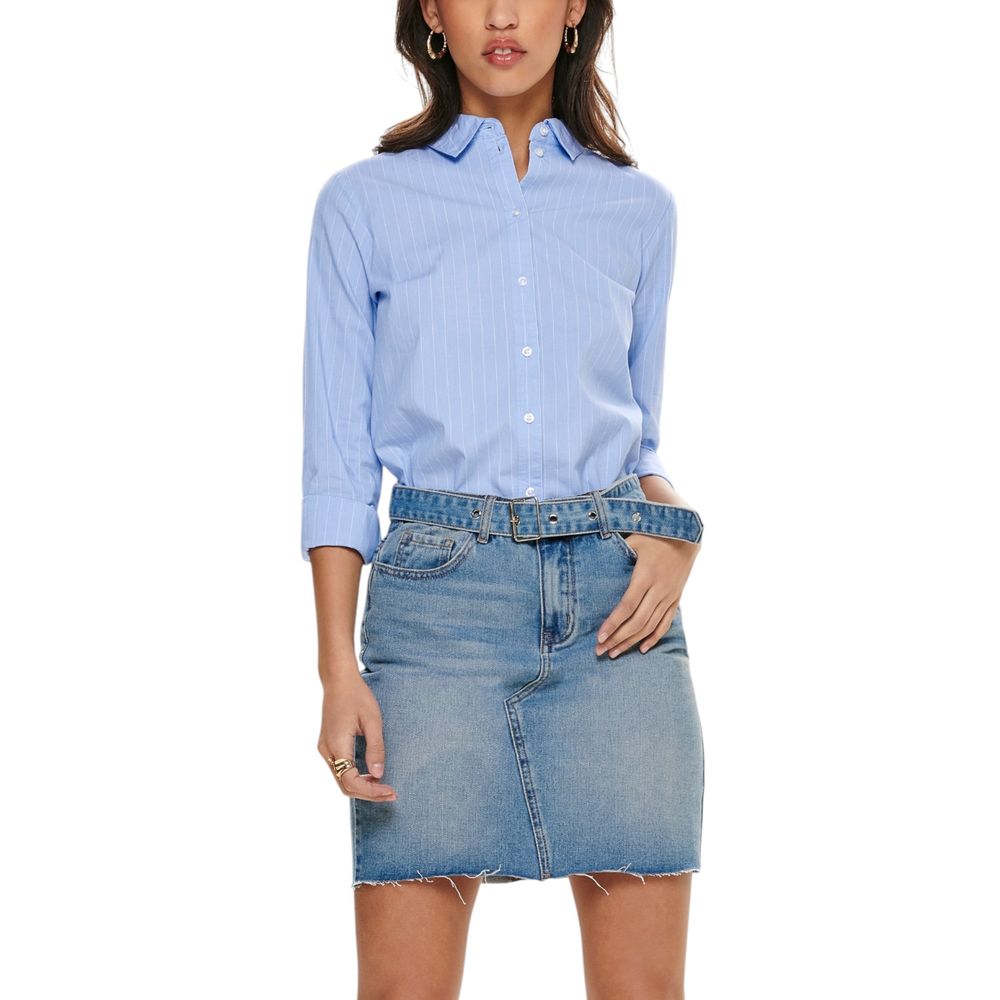 Jacqueline De Yong Blue Cotton Shirt Jacqueline De Yong