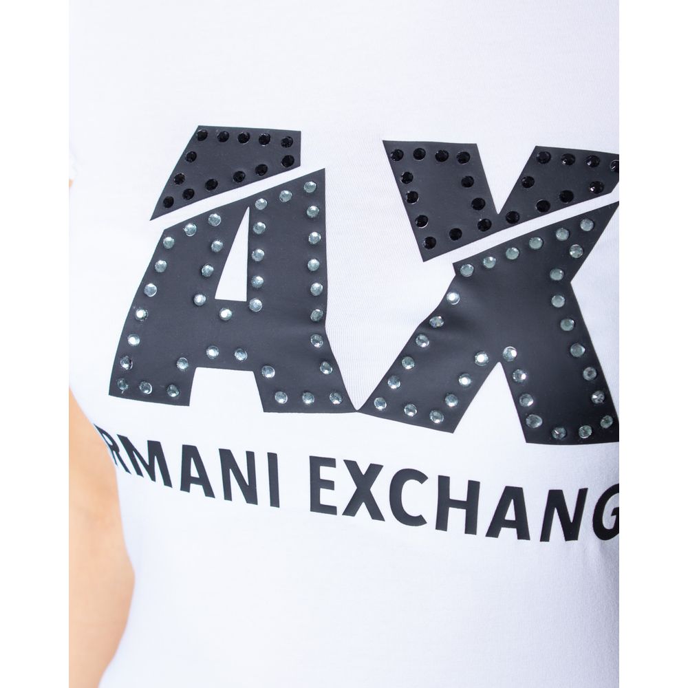Armani Exchange White Cotton T-Shirt Armani Exchange