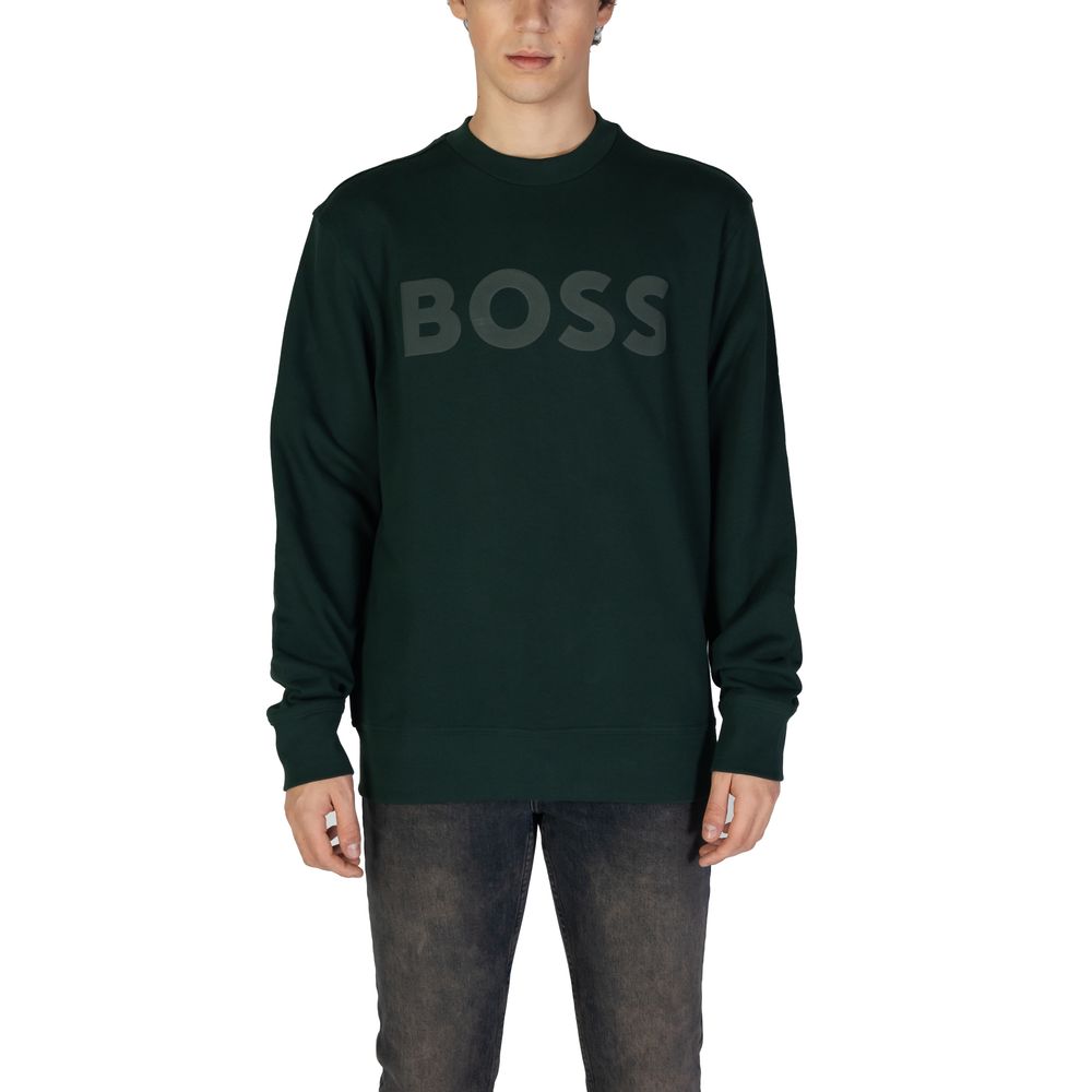 Hugo Boss Green Cotton Sweatshirt Hugo Boss
