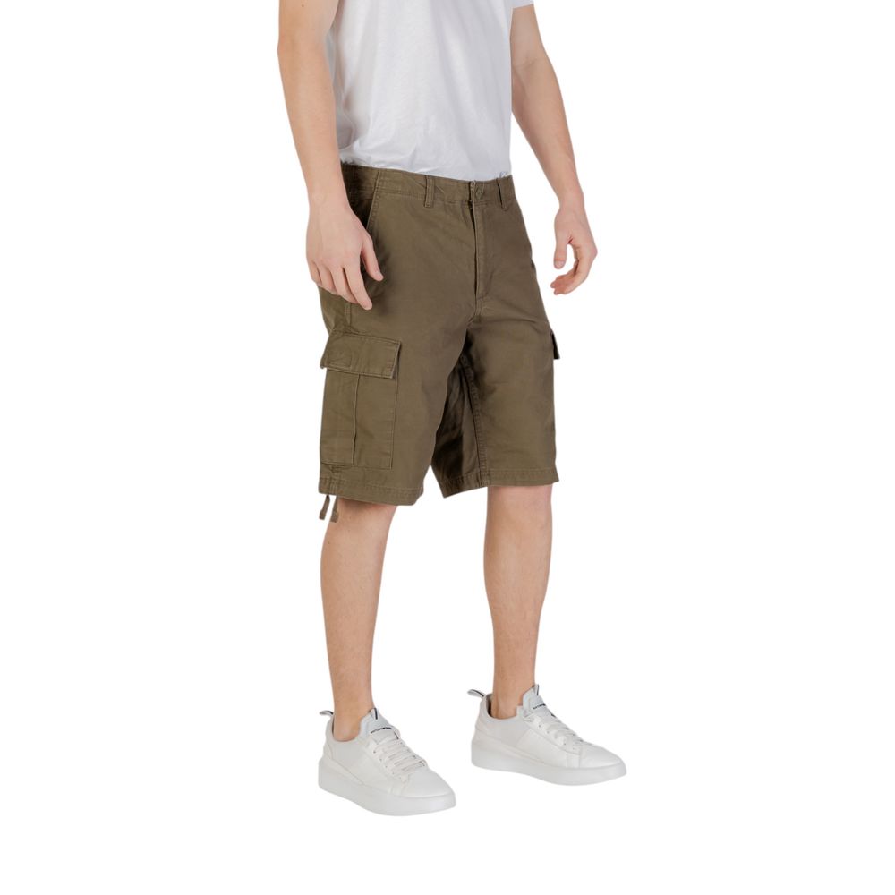 Jack Jones Green Cotton Bermuda Shorts Jack Jones