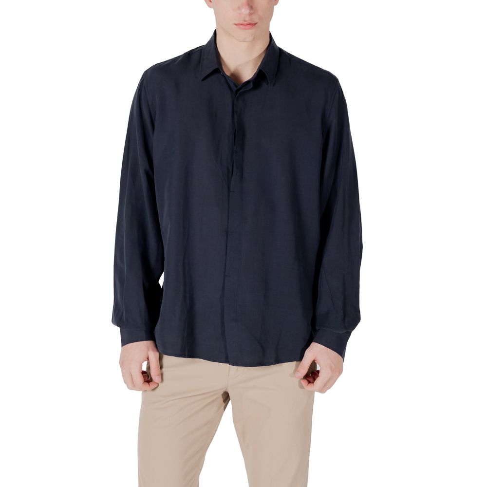 Antony Morato Blue Lyocell Shirt Antony Morato