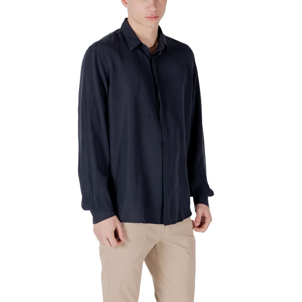 Antony Morato Blue Lyocell Shirt Antony Morato