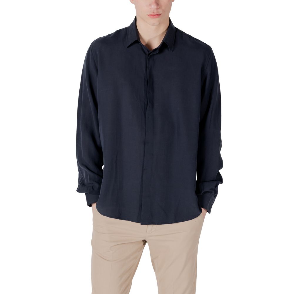 Antony Morato Blue Lyocell Shirt Antony Morato