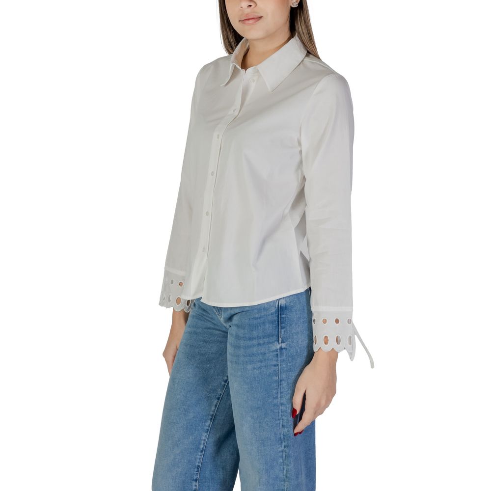 Jacqueline De Yong White Cotton Blouse Jacqueline De Yong