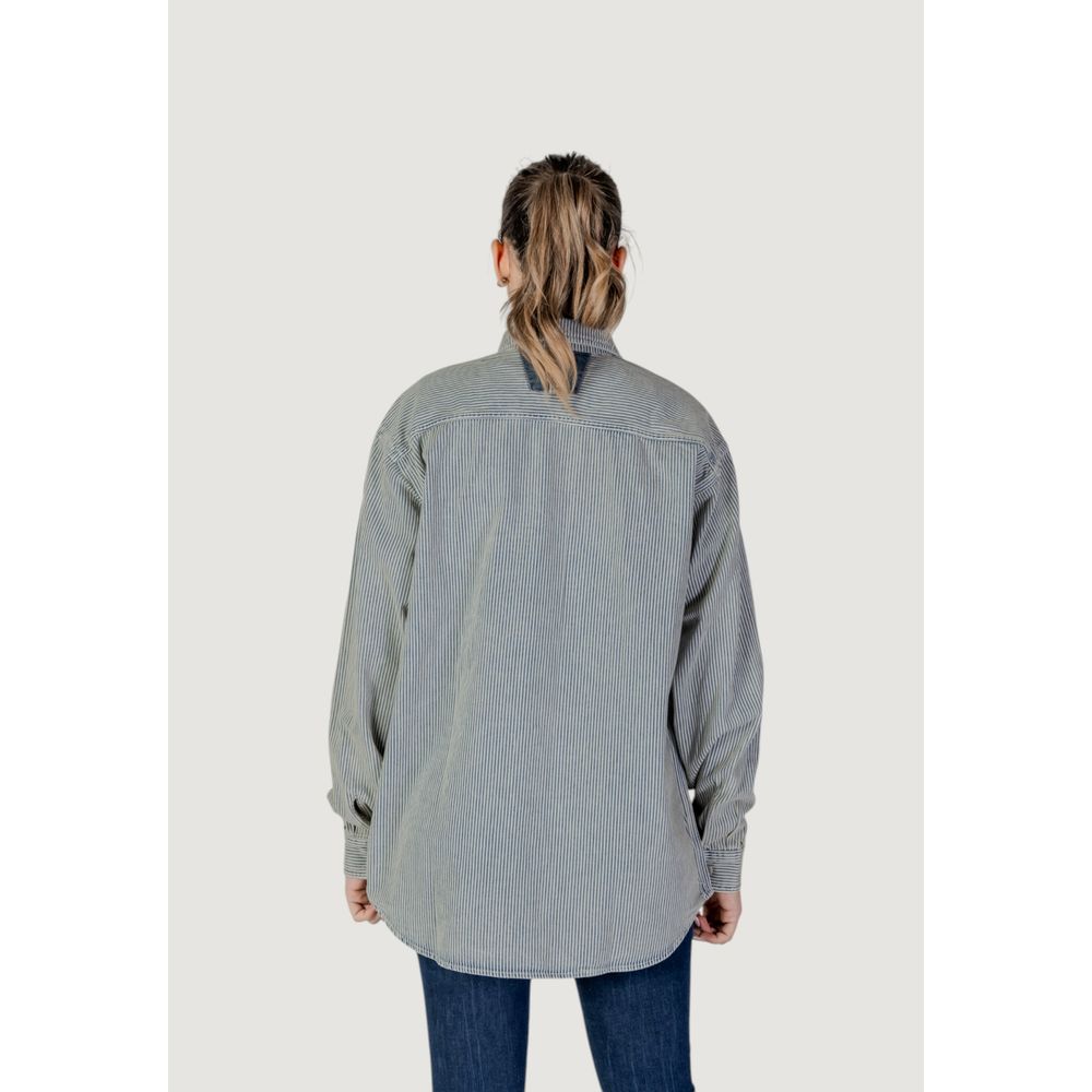 Replay Blue Cotton Blouse Replay