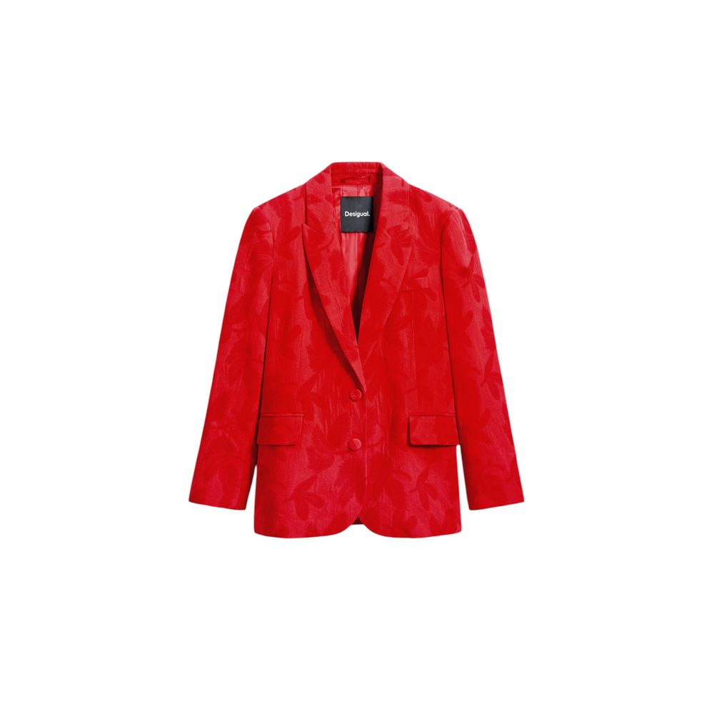 Desigual Red Cotton Blazer Desigual