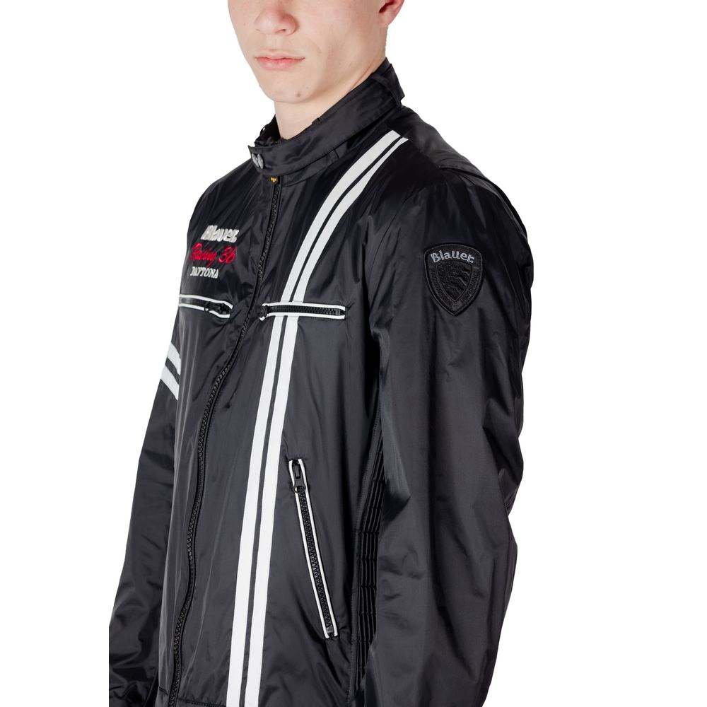 Blauer Black Polyamide Biker Jacket Blauer