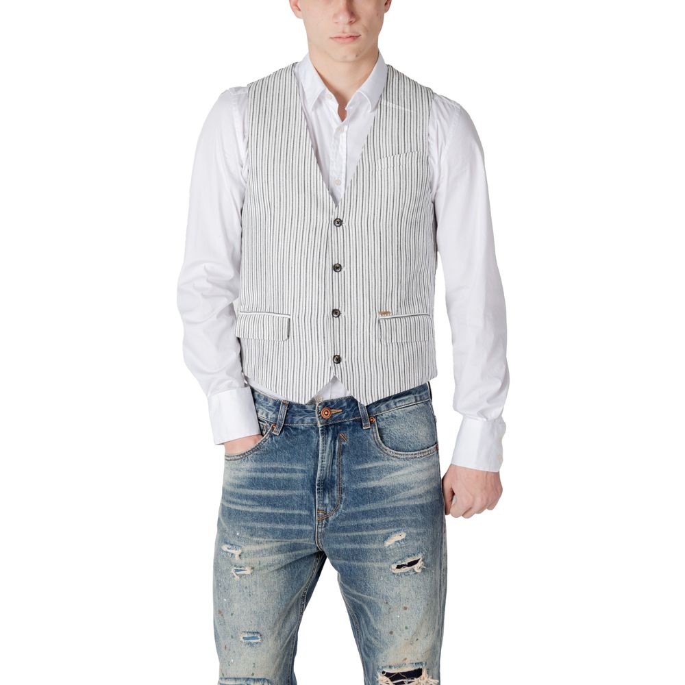 Gianni Lupo Black Linen Waistcoat Gianni Lupo