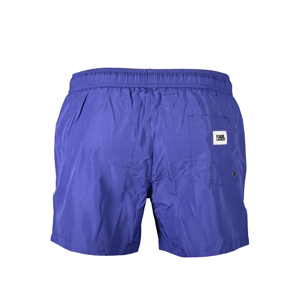 Karl Lagerfeld Blu Polyester Mens Swim Trunks Karl Lagerfeld