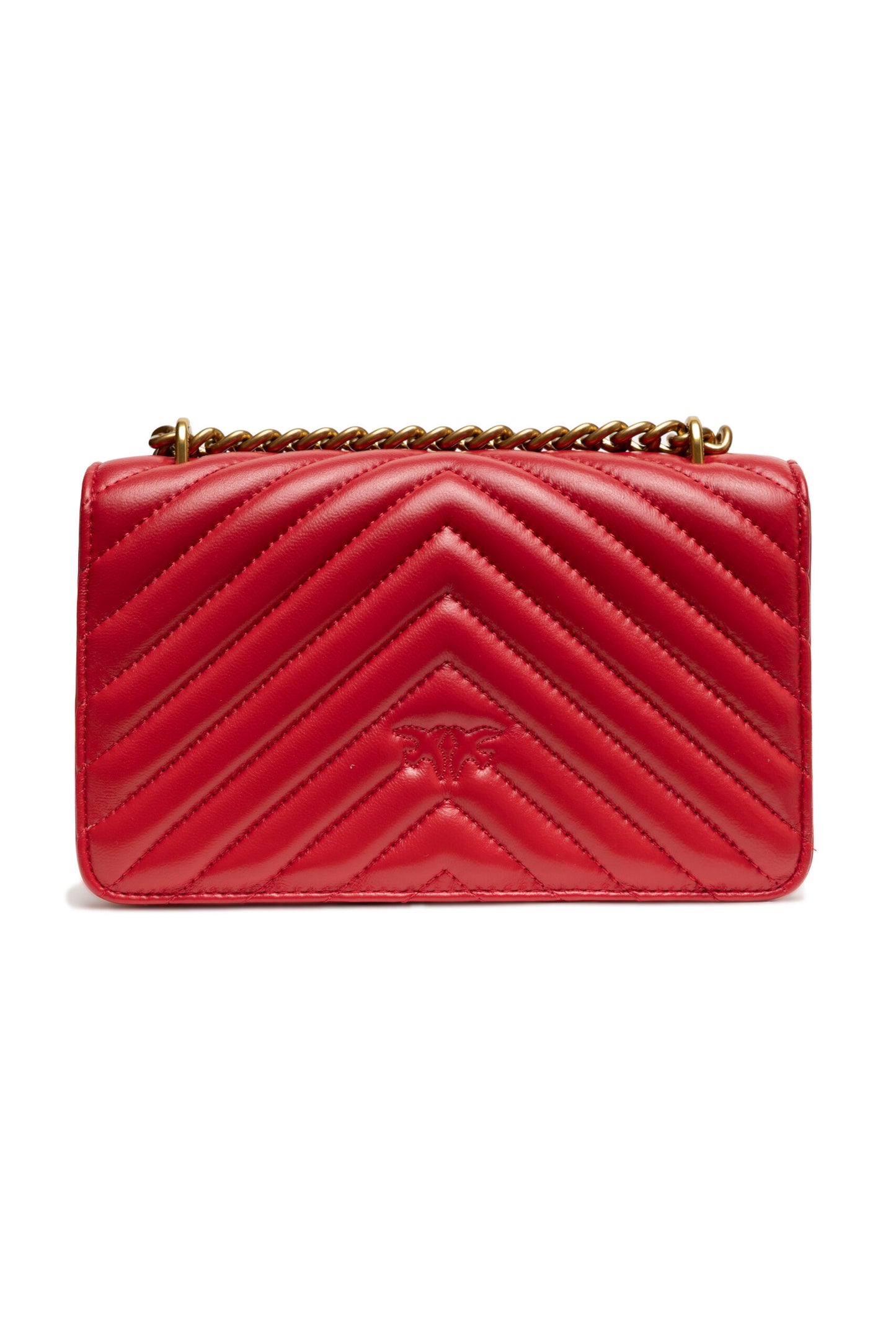 PINKO Red Mini Love Bag One Chevron PINKO
