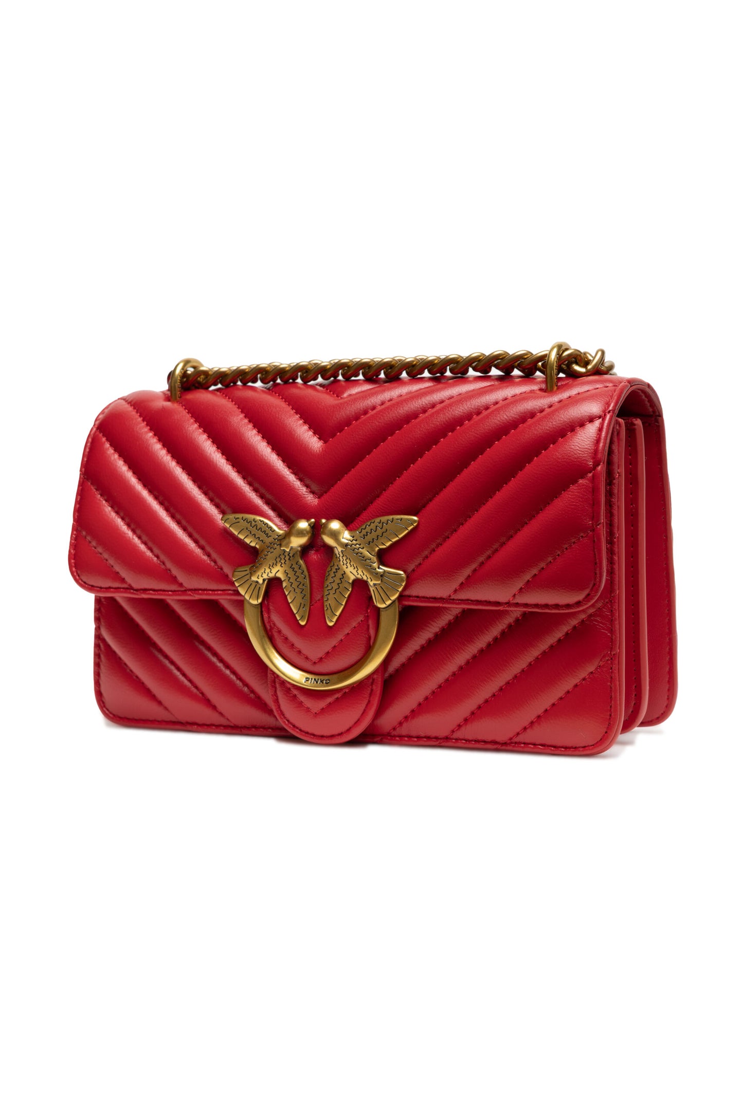PINKO Red Mini Love Bag One Chevron PINKO