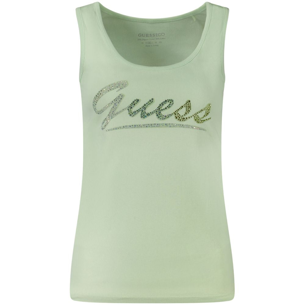 Guess Jeans Green Cotton Tank Top Guess Jeans