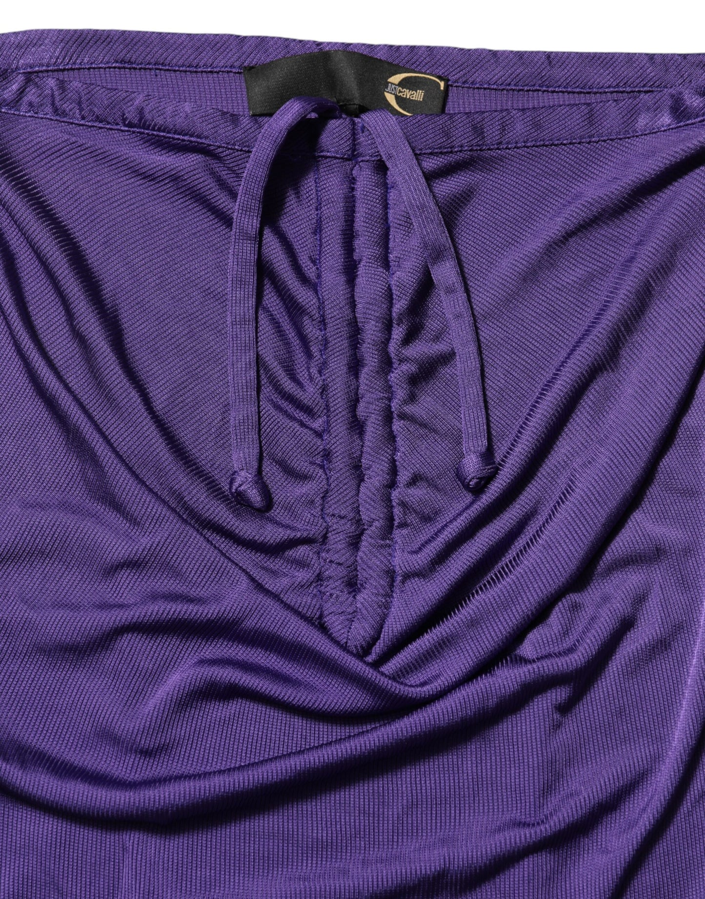 Cavalli Class Purple Viscose Elastane Strapless Bodycon Dress Cavalli Class