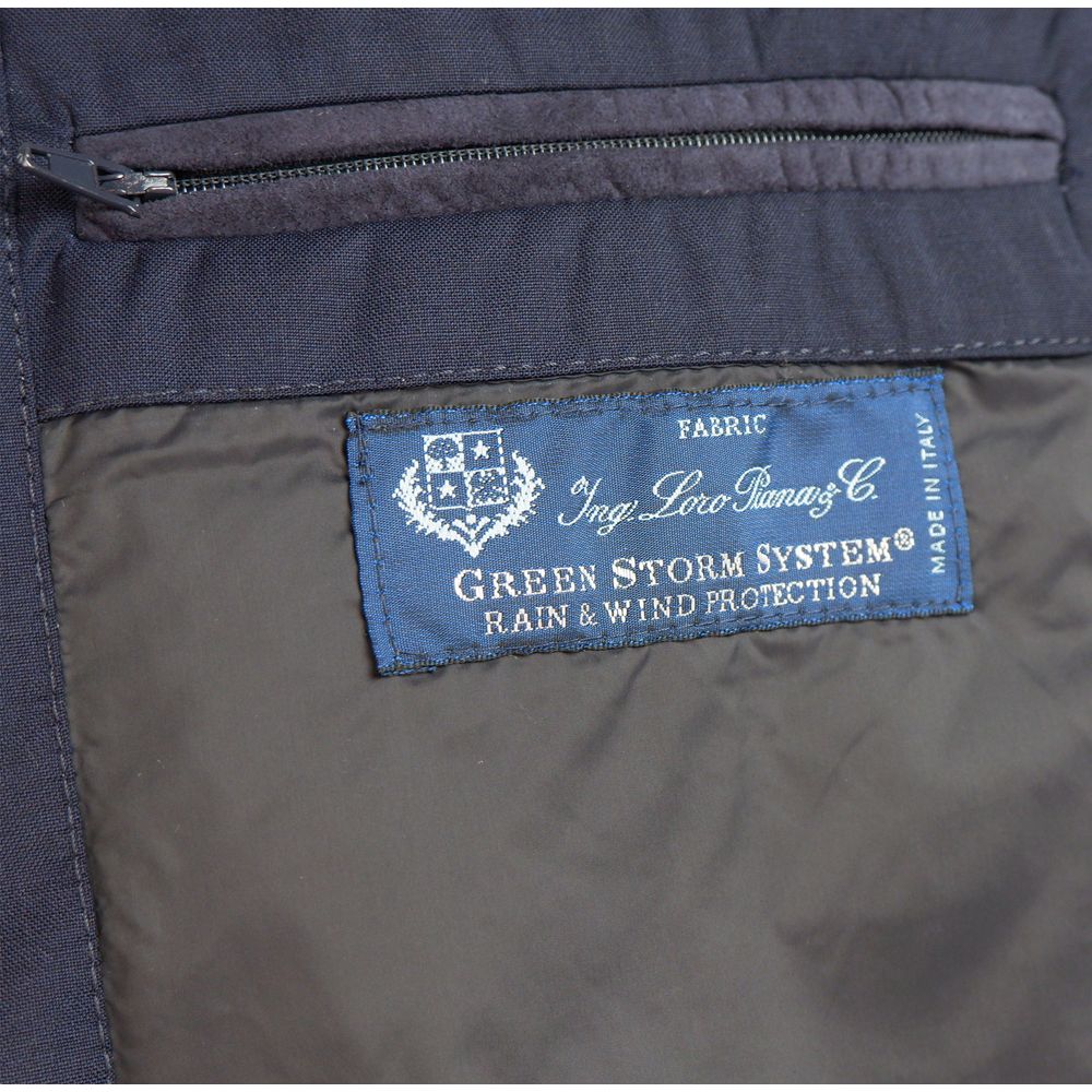 Made in Italy Blue Wool Sleveless Jacket Made in Italy