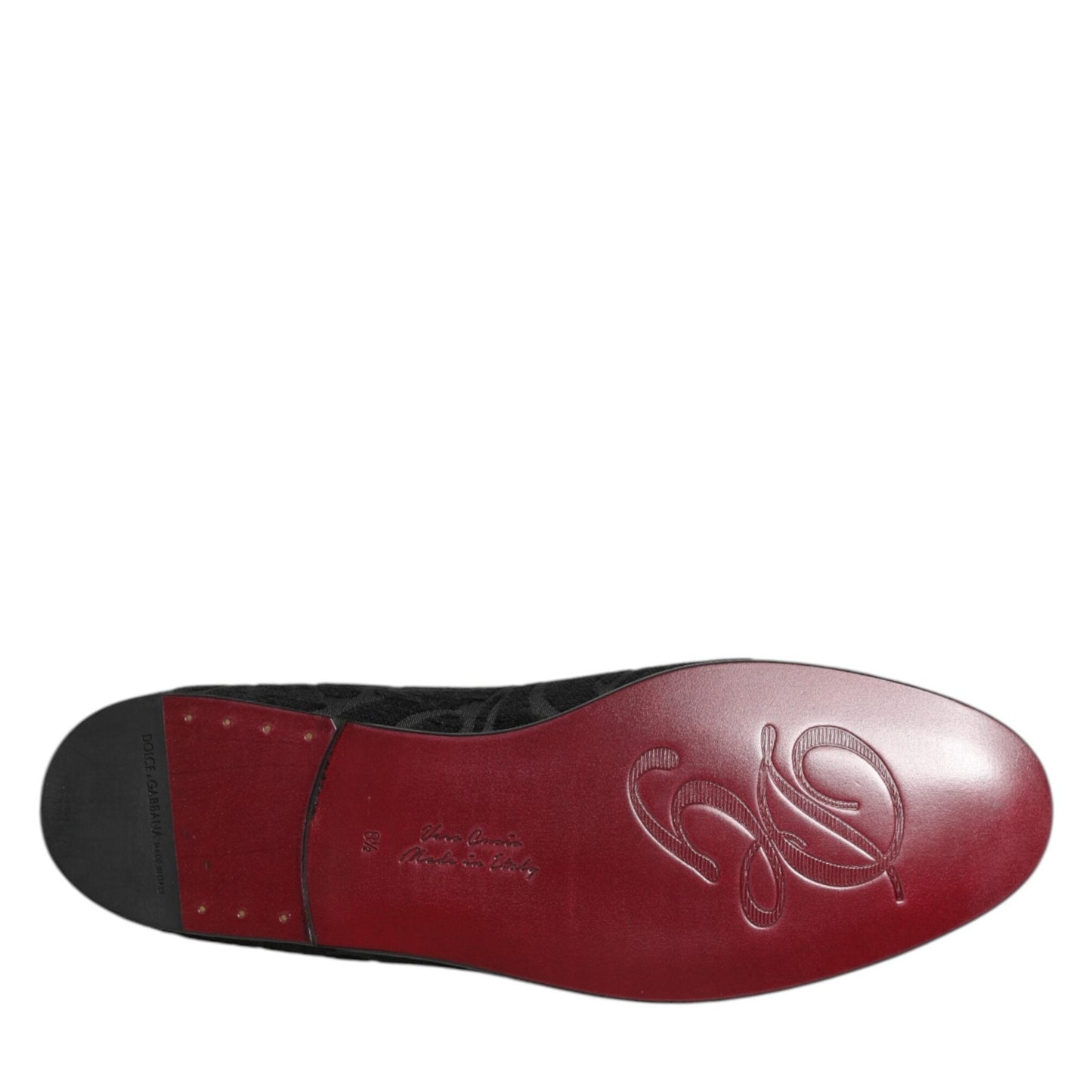 Dolce & Gabbana Black Brocade Loafers Slip On Men Dress Shoes