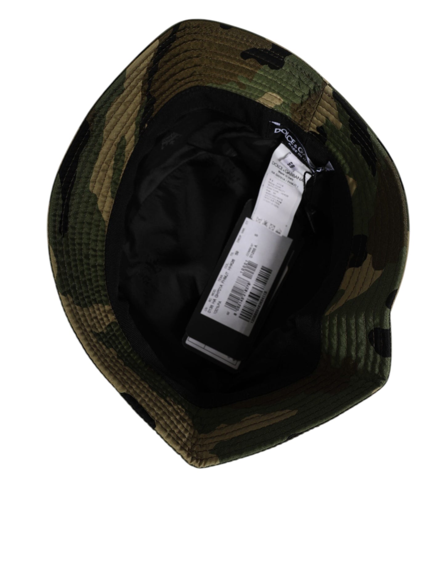 Dolce & Gabbana Green Camouflage Polyamide Logo Bucket Cap Hat Dolce & Gabbana