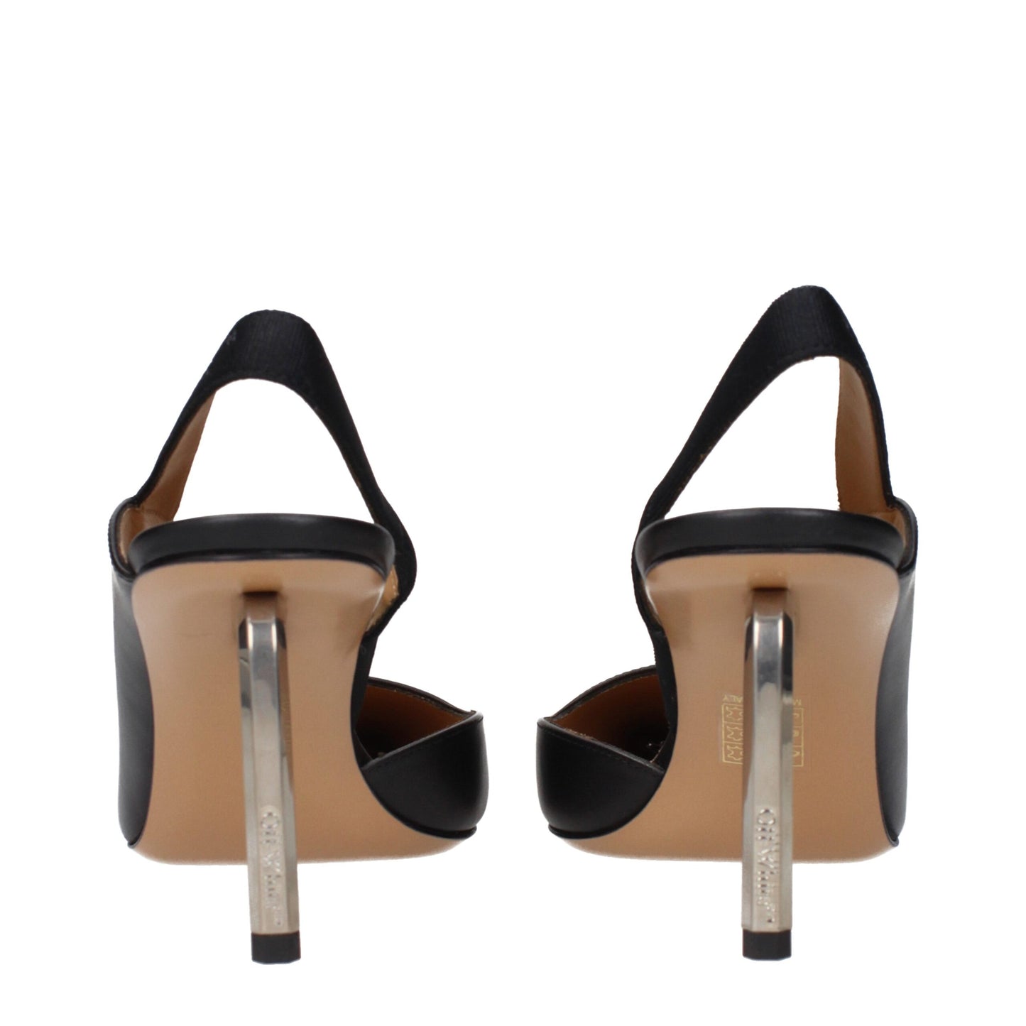 Off-White Black Leather High Heel Pumps Off-White