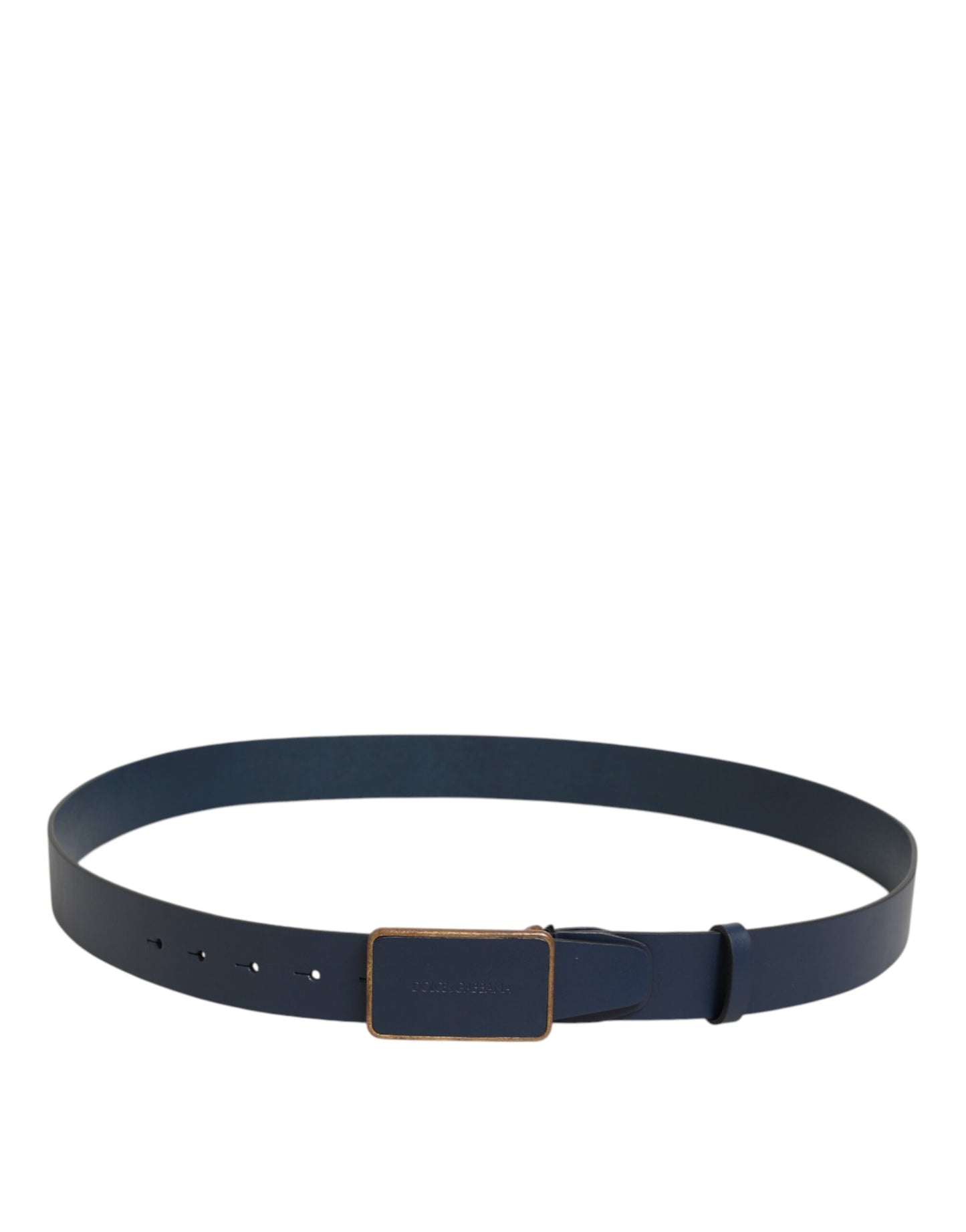 Dolce & Gabbana Blue Leather Classic Metal Logo Buckle Belt Dolce & Gabbana