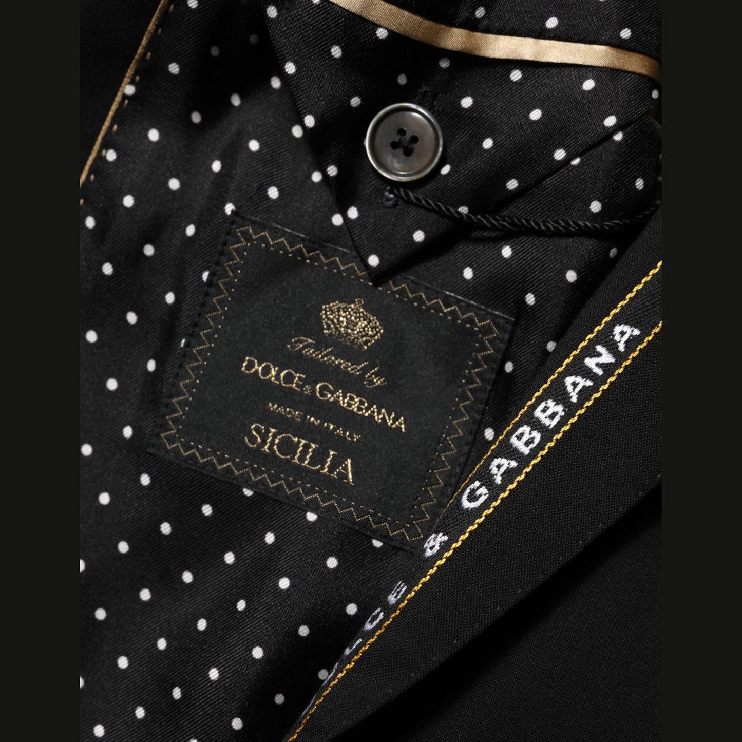 Dolce & Gabbana Black SICILIA Double Breasted Jacket Blazer